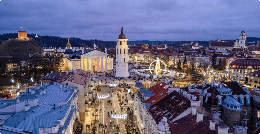 Apšviestas Vilnius šventiniu laikotarpiu