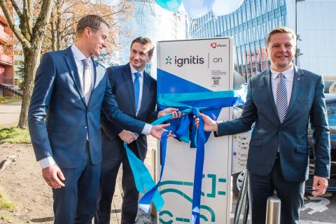 Atidaryta pusšimtis „Ignitis ON“ tinklo elektromobilių įkrovimo stotelių
