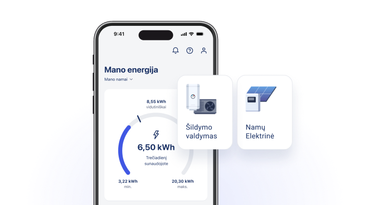 EnergySmart programėlė telefone
