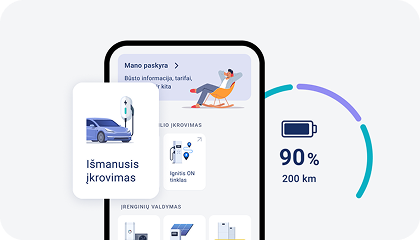 Išmanaus įkrovimo paslauga EnergySmart programėlėje