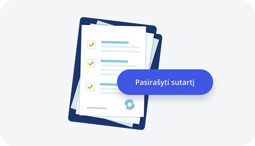 Sutarties sudarymo iliustracija
