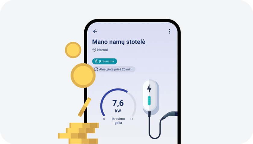 Įkrovimo namuose iliustracija