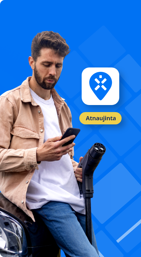 Vyras naudojasi Ignitis ON programėle