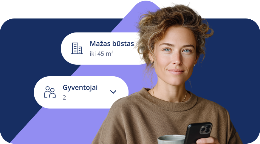 Moteris renkasi Ignitis planą telefone