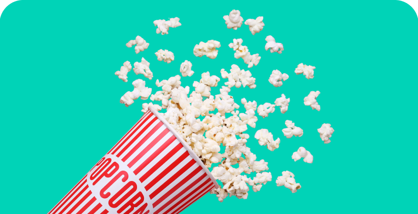 Išbirę spragėsiai žaliame fone