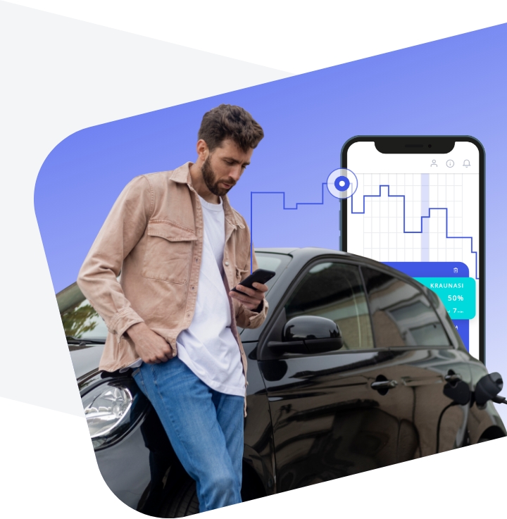 Vyras EnergySmart programėlėje planuoja elektromobilio įkrovimo grafiką