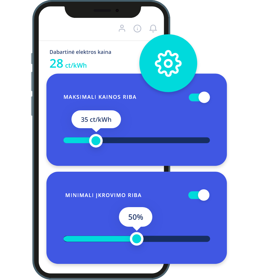 EnergySmart programėlės nustatymai