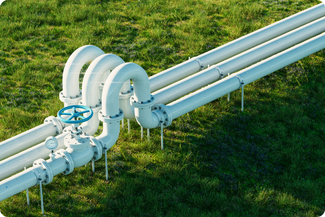 Gamtinių dujų vamzdžiai.